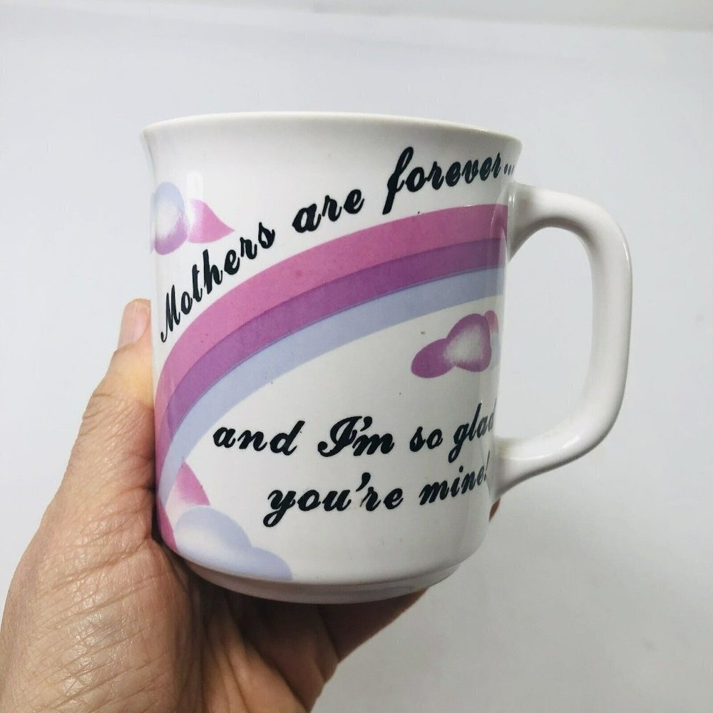 Hol 1985 Mother Day Vintage Mom Mug Message Rainbow Love Forever Appreciation